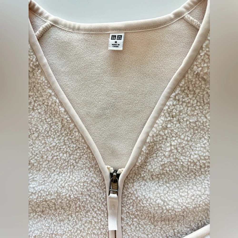 Uniqlo Fleece/Teddy Jacket cream - Picture 7 of 11